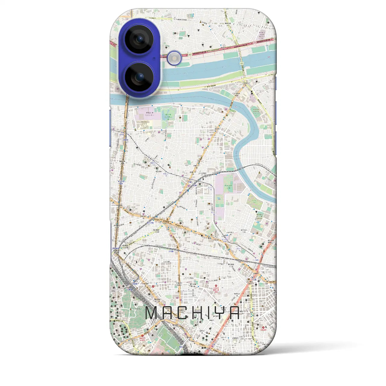 【町屋(東京都)】地図柄iPhoneケース(バックカバータイプ)ナチュラル・iPhone 16 Pro Max 用