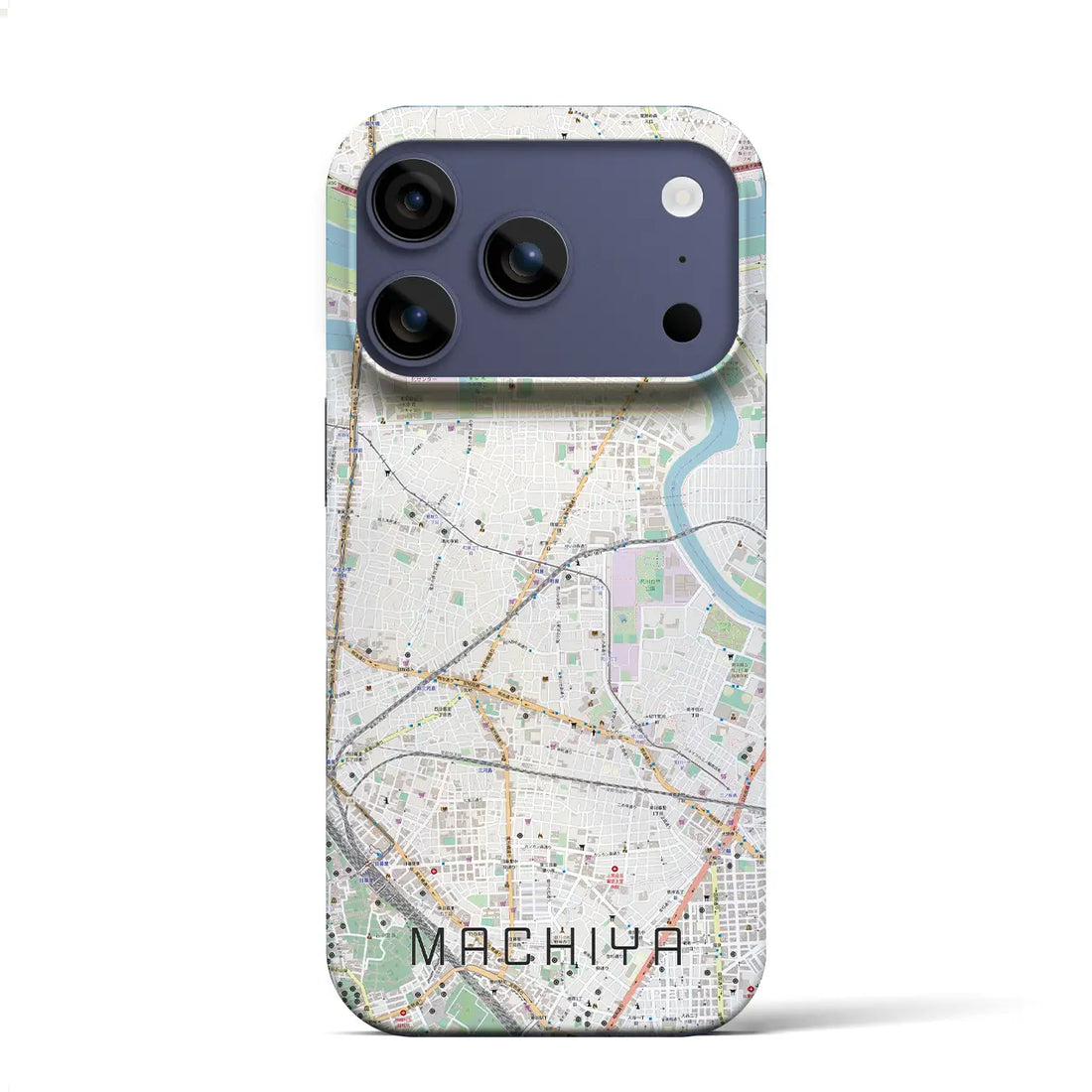 【町屋(東京都)】地図柄iPhoneケース(バックカバータイプ)ナチュラル・iPhone 17 Pro Max 用