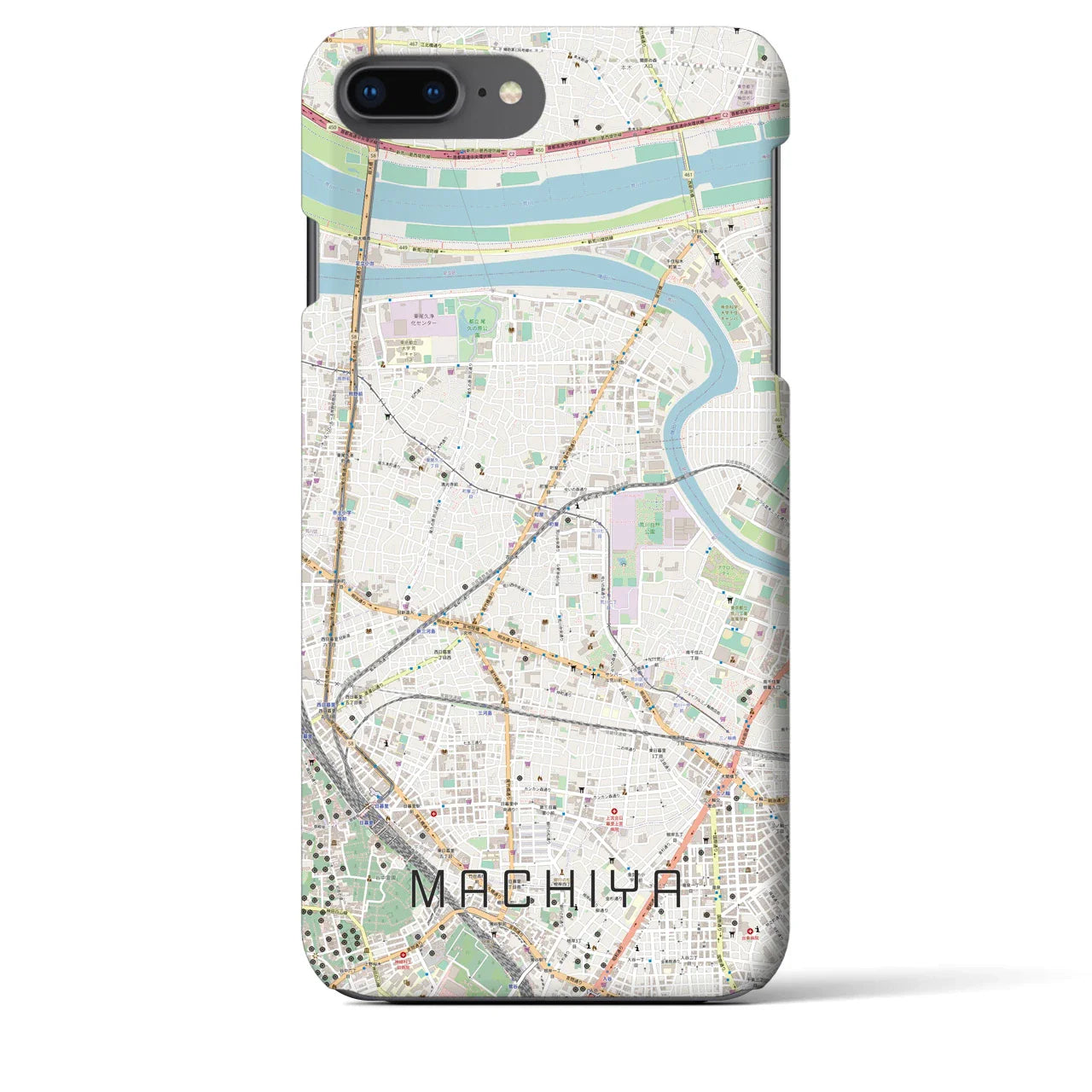 【町屋(東京都)】地図柄iPhoneケース(バックカバータイプ)