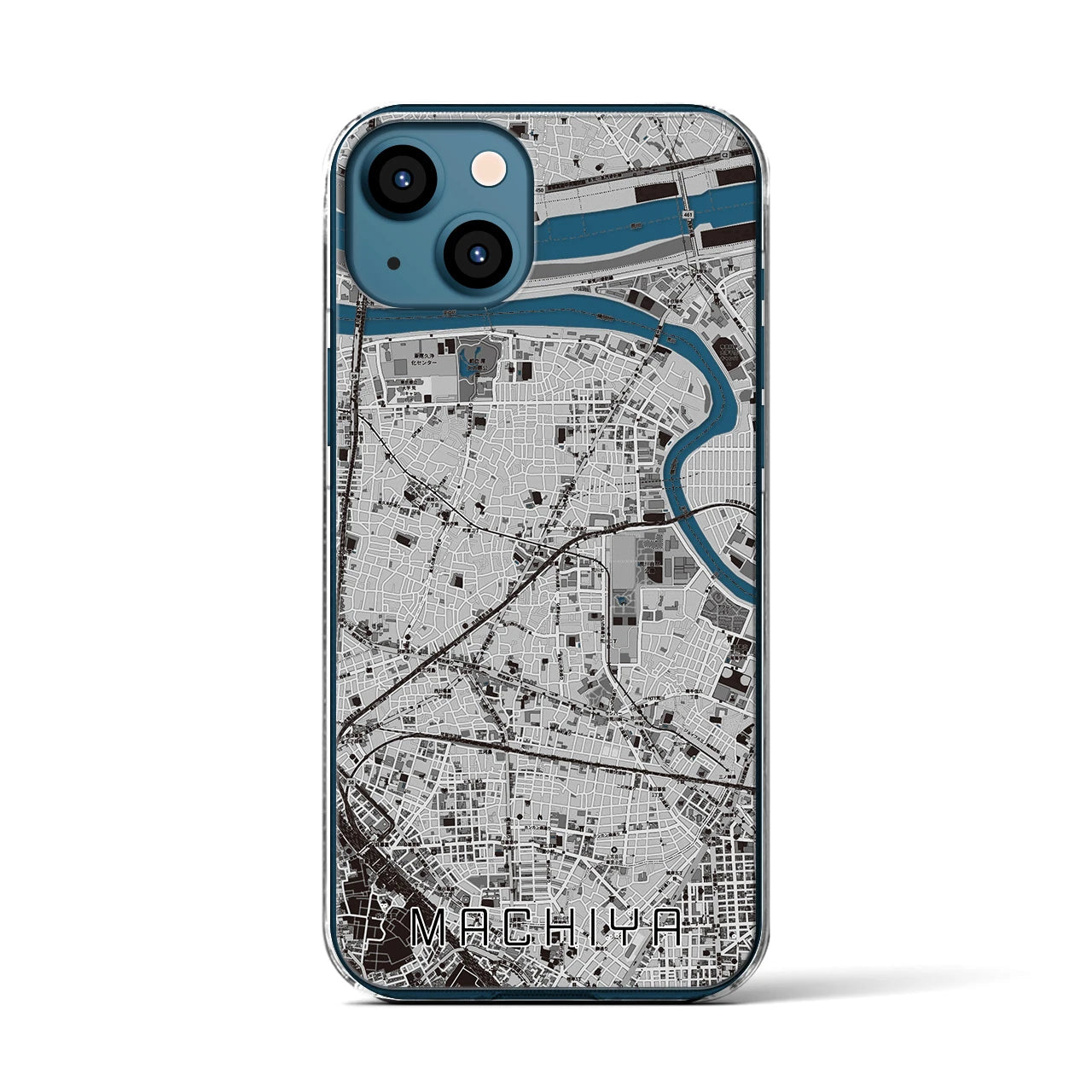 【町屋(東京都)】地図柄iPhoneケース(クリアタイプ)