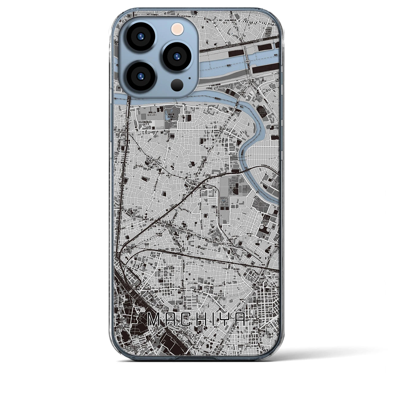 【町屋(東京都)】地図柄iPhoneケース(クリアタイプ)