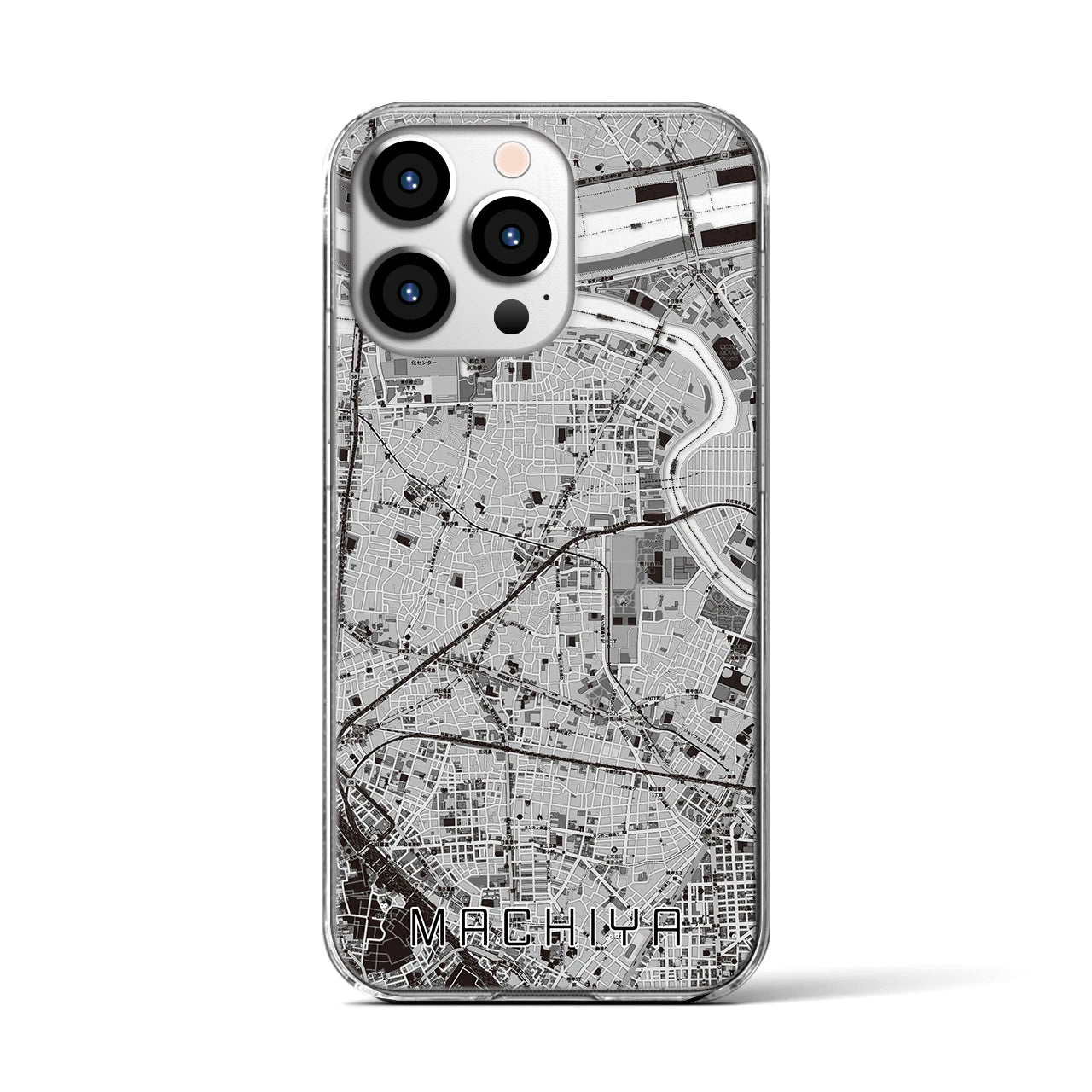 【町屋(東京都)】地図柄iPhoneケース(クリアタイプ)