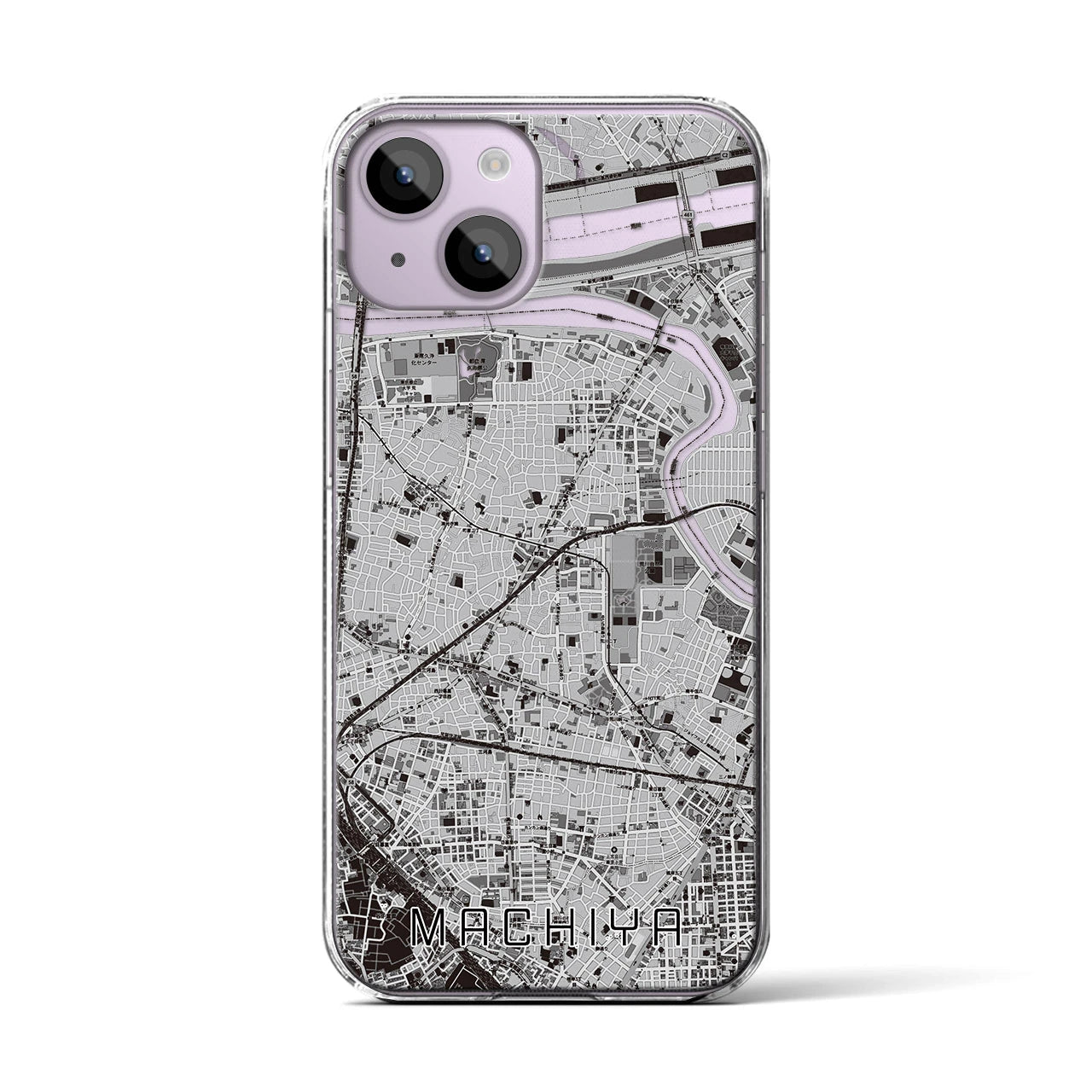 【町屋(東京都)】地図柄iPhoneケース(クリアタイプ)