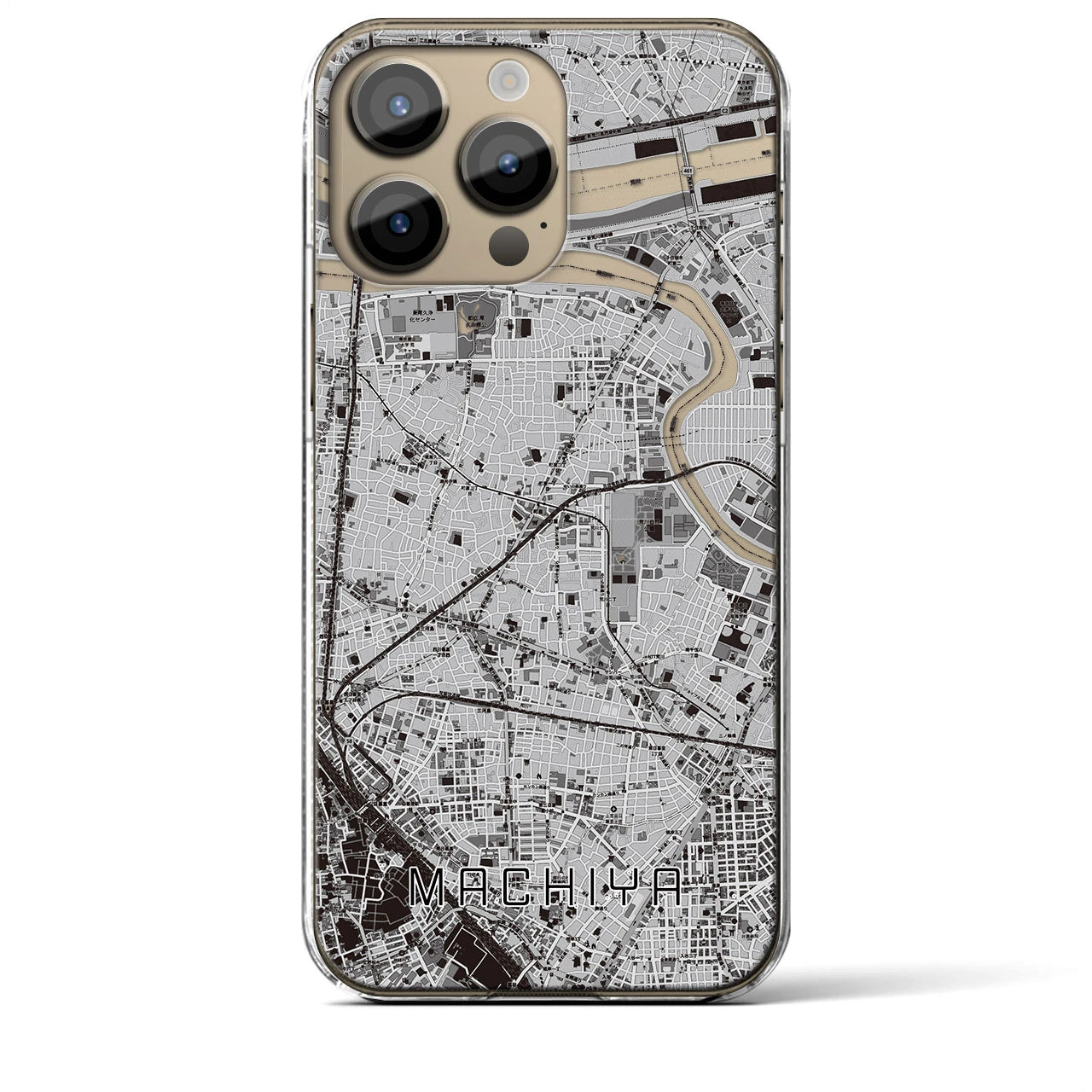 【町屋(東京都)】地図柄iPhoneケース(クリアタイプ)