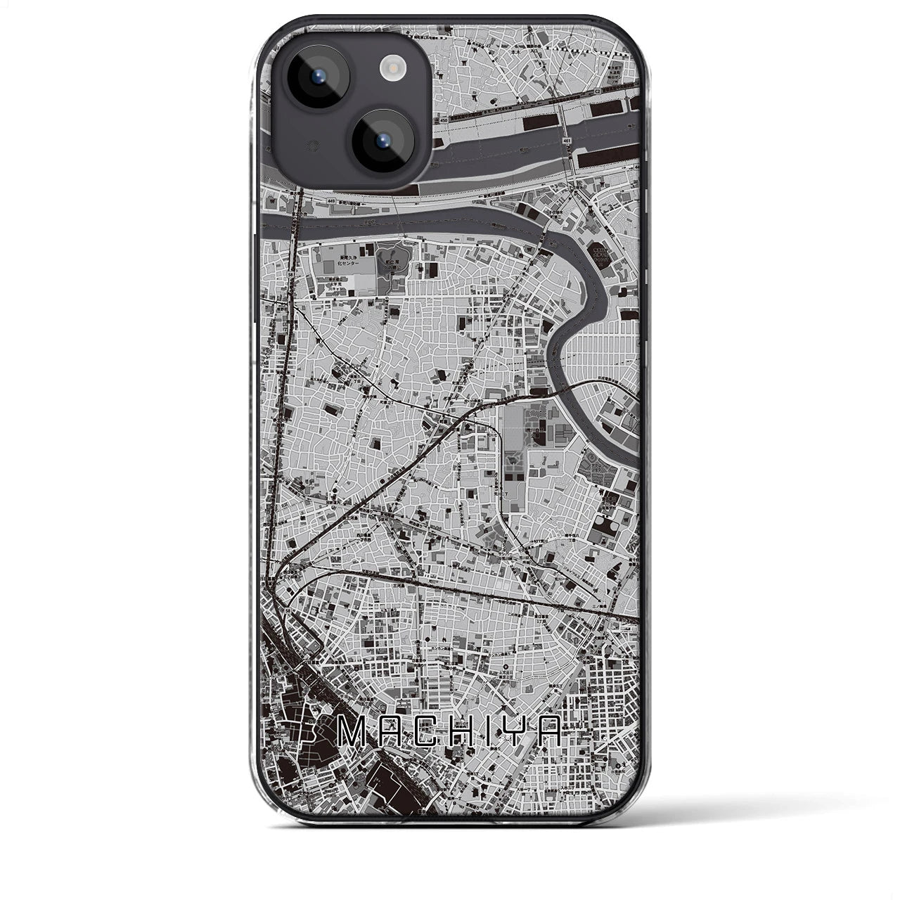 【町屋(東京都)】地図柄iPhoneケース(クリアタイプ)