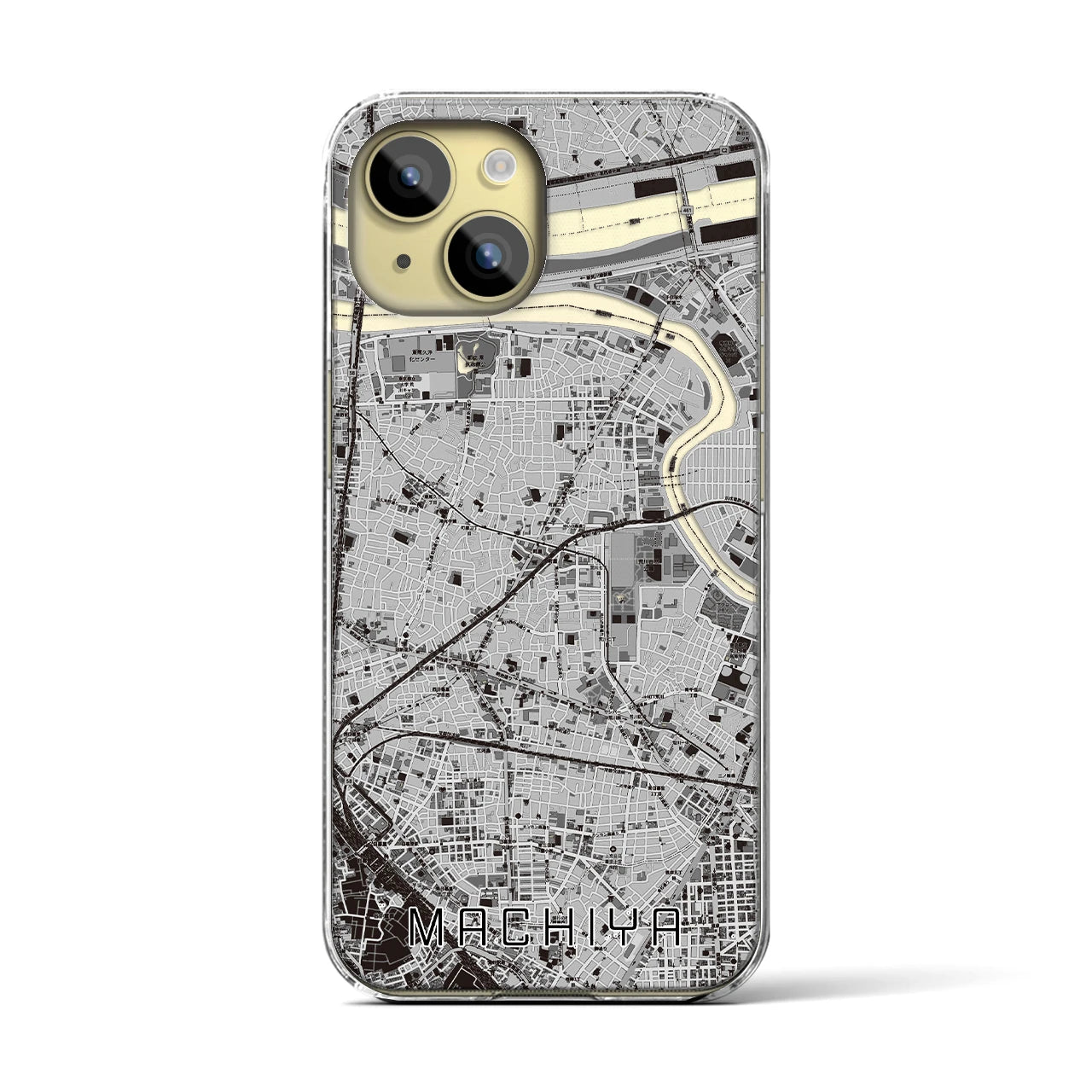 【町屋(東京都)】地図柄iPhoneケース(クリアタイプ)