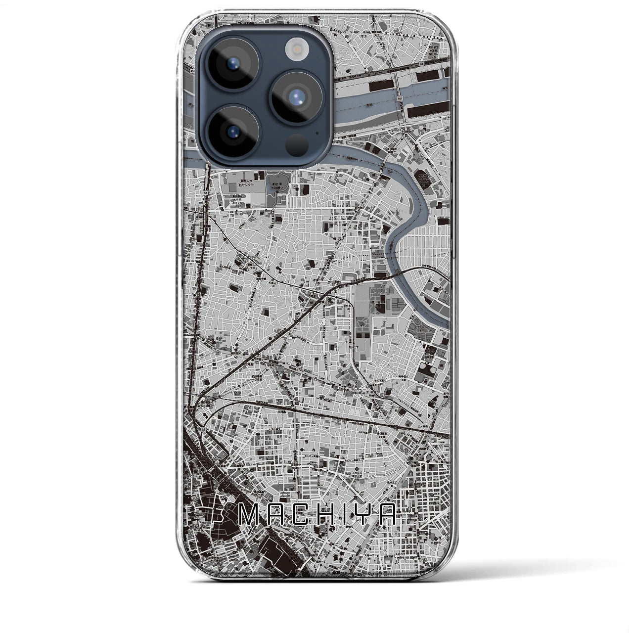 【町屋(東京都)】地図柄iPhoneケース(クリアタイプ)