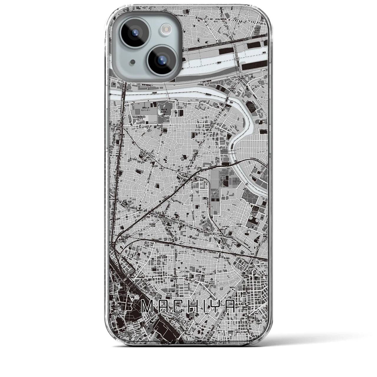 【町屋(東京都)】地図柄iPhoneケース(クリアタイプ)