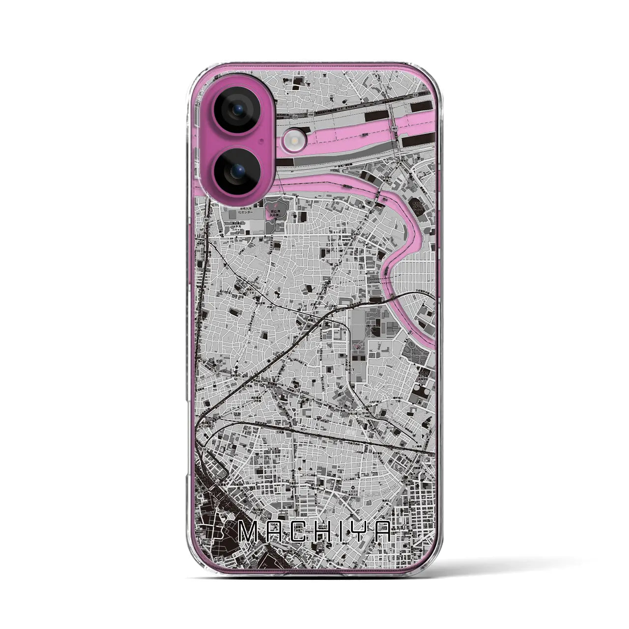 【町屋(東京都)】地図柄iPhoneケース(クリアタイプ)