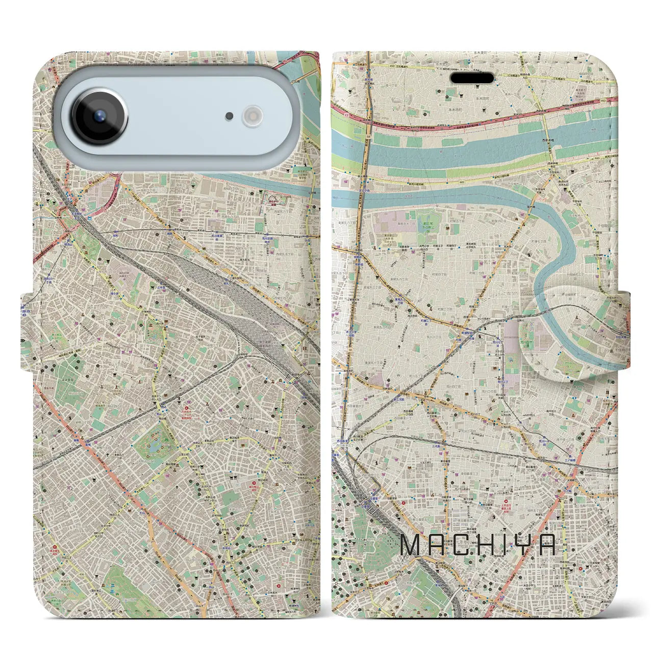【町屋(東京都)】地図柄iPhoneケース(手帳タイプ)