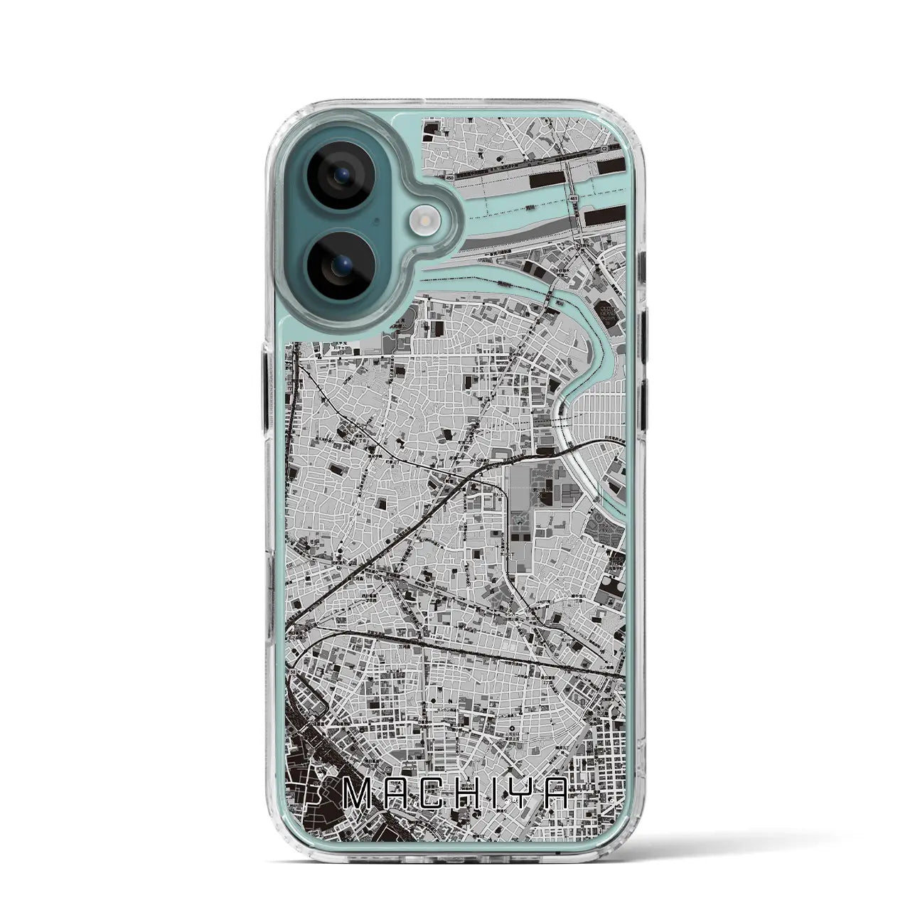 【町屋(東京都)】地図柄iPhoneケース(MagSafeタイプ)モノトーン・iPhone 16 Pro 用