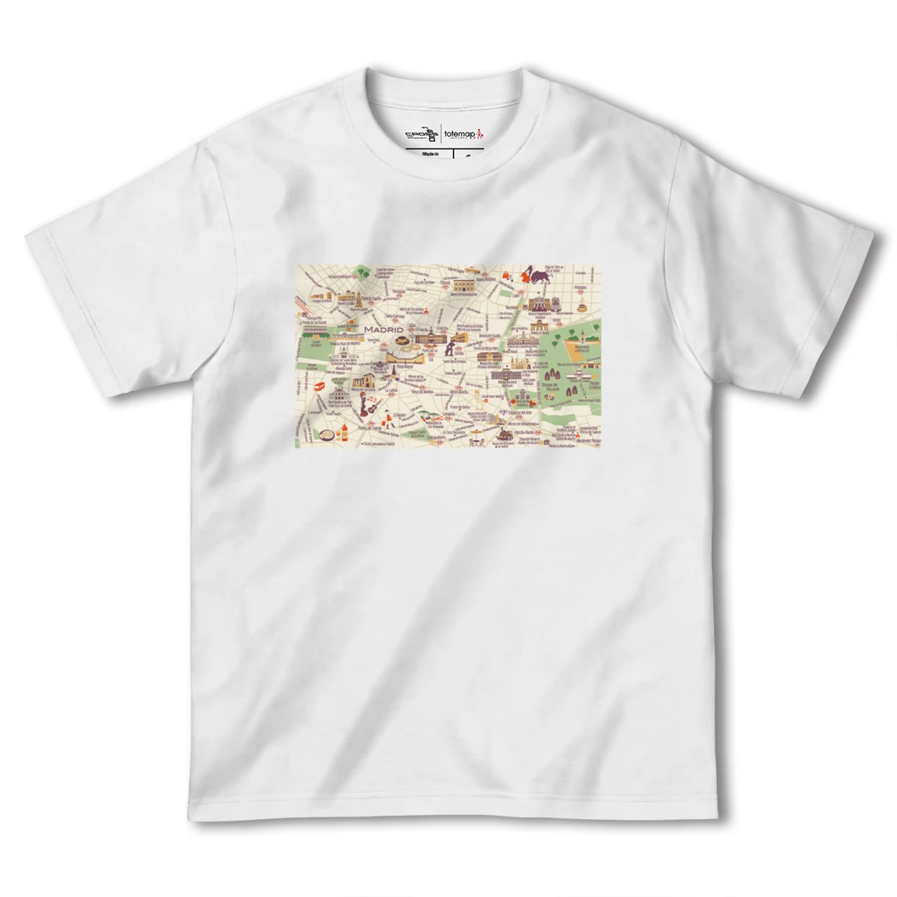 【マドリード(スペイン)】イラストマップTシャツ