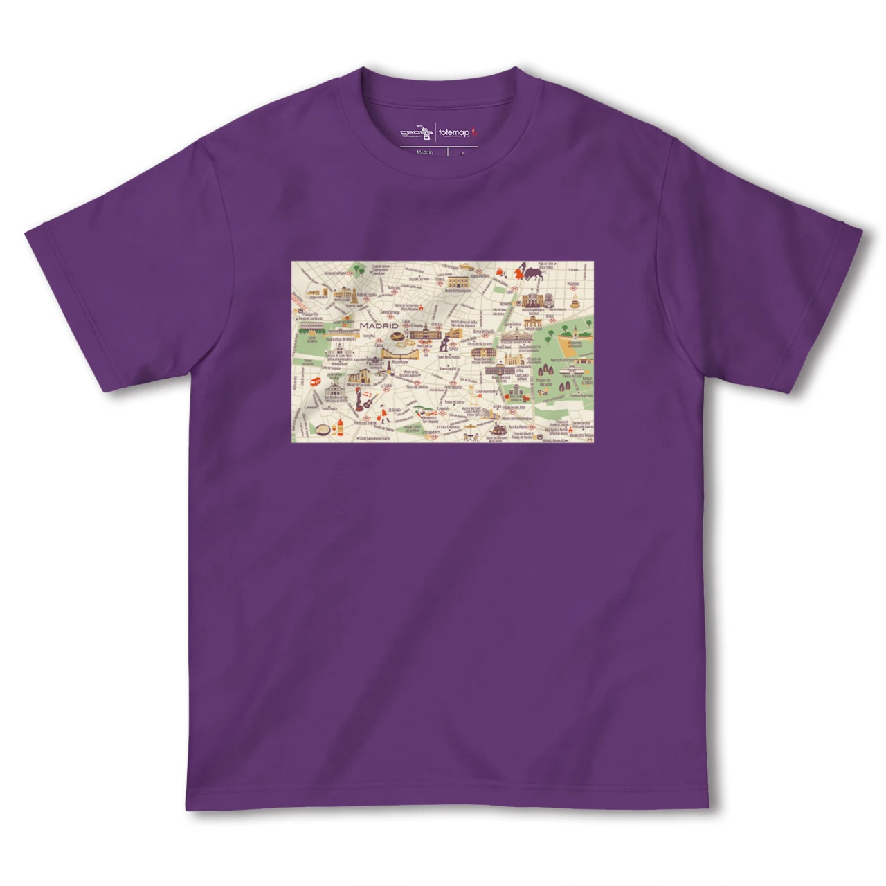 【マドリード(スペイン)】イラストマップTシャツ