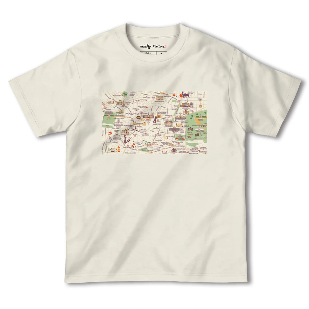 【マドリード(スペイン)】イラストマップTシャツ