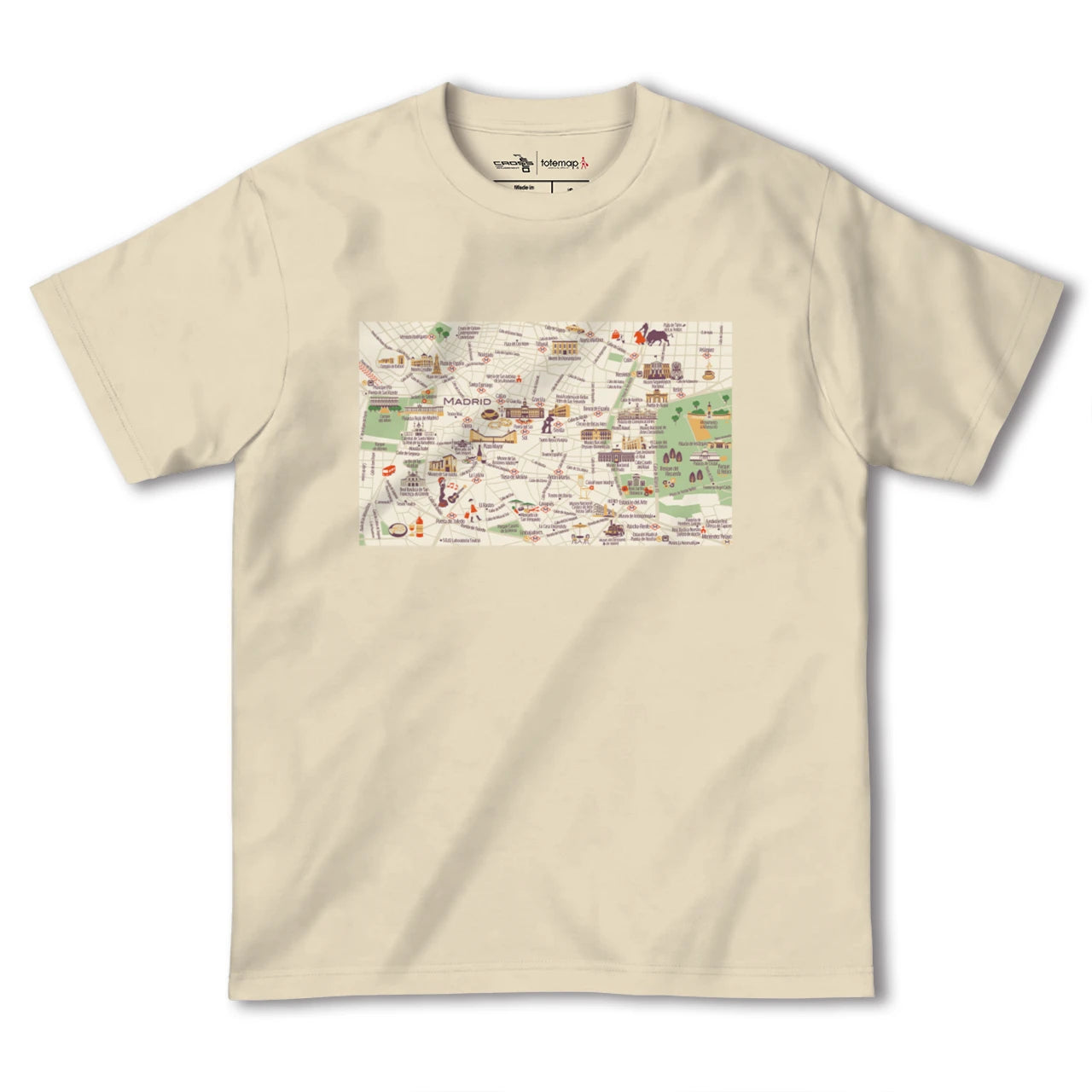【マドリード(スペイン)】イラストマップTシャツ