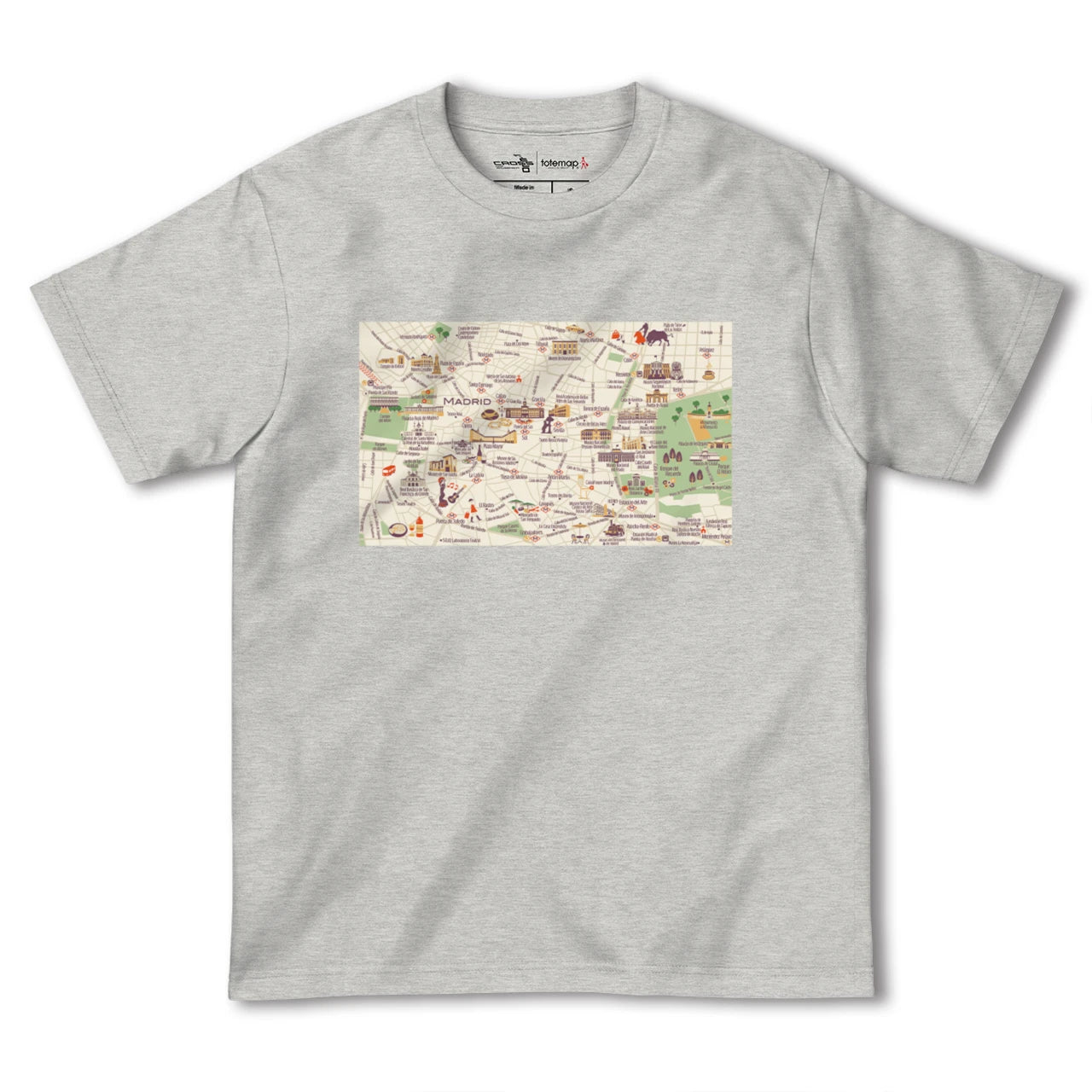 【マドリード(スペイン)】イラストマップTシャツ
