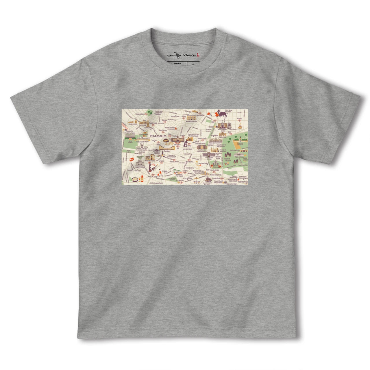 【マドリード(スペイン)】イラストマップTシャツ