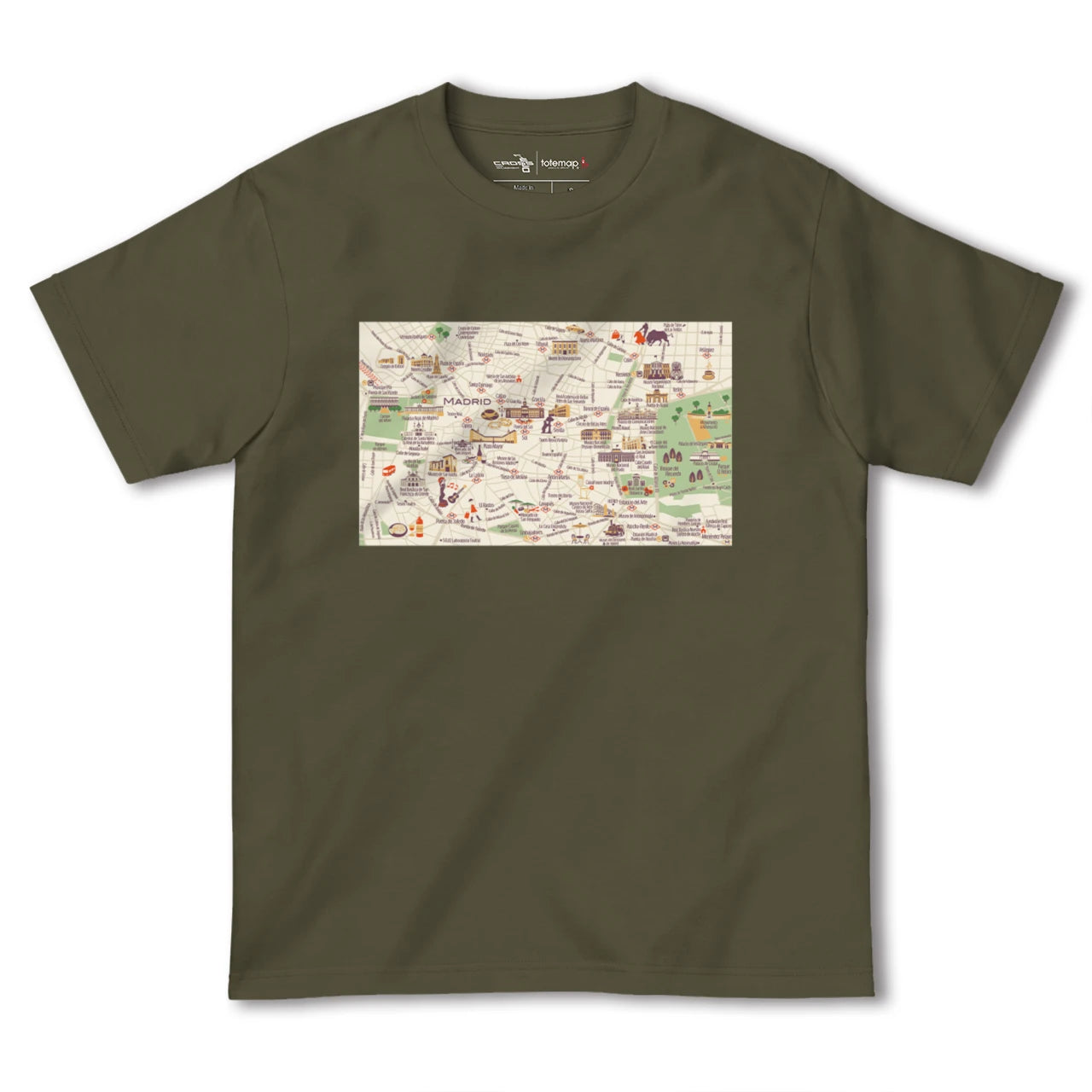 【マドリード(スペイン)】イラストマップTシャツ