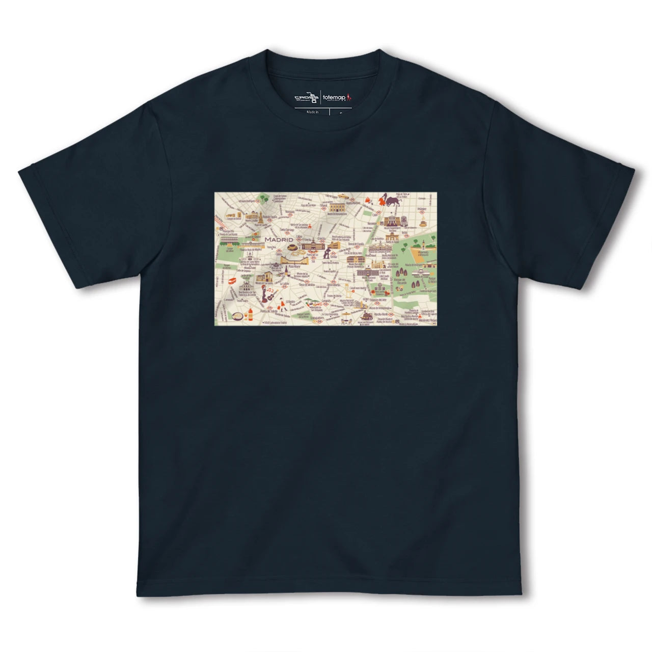 【マドリード(スペイン)】イラストマップTシャツ