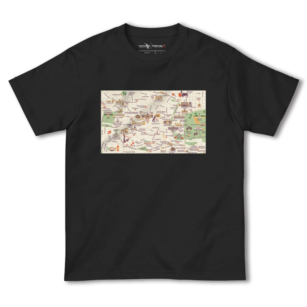 【マドリード(スペイン)】イラストマップTシャツ