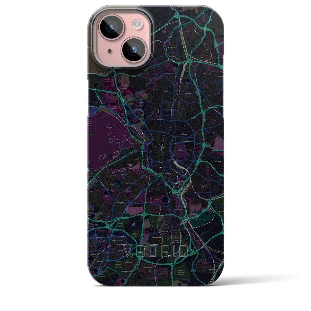 【マドリード(スペイン)】地図柄iPhoneケース(バックカバータイプ)