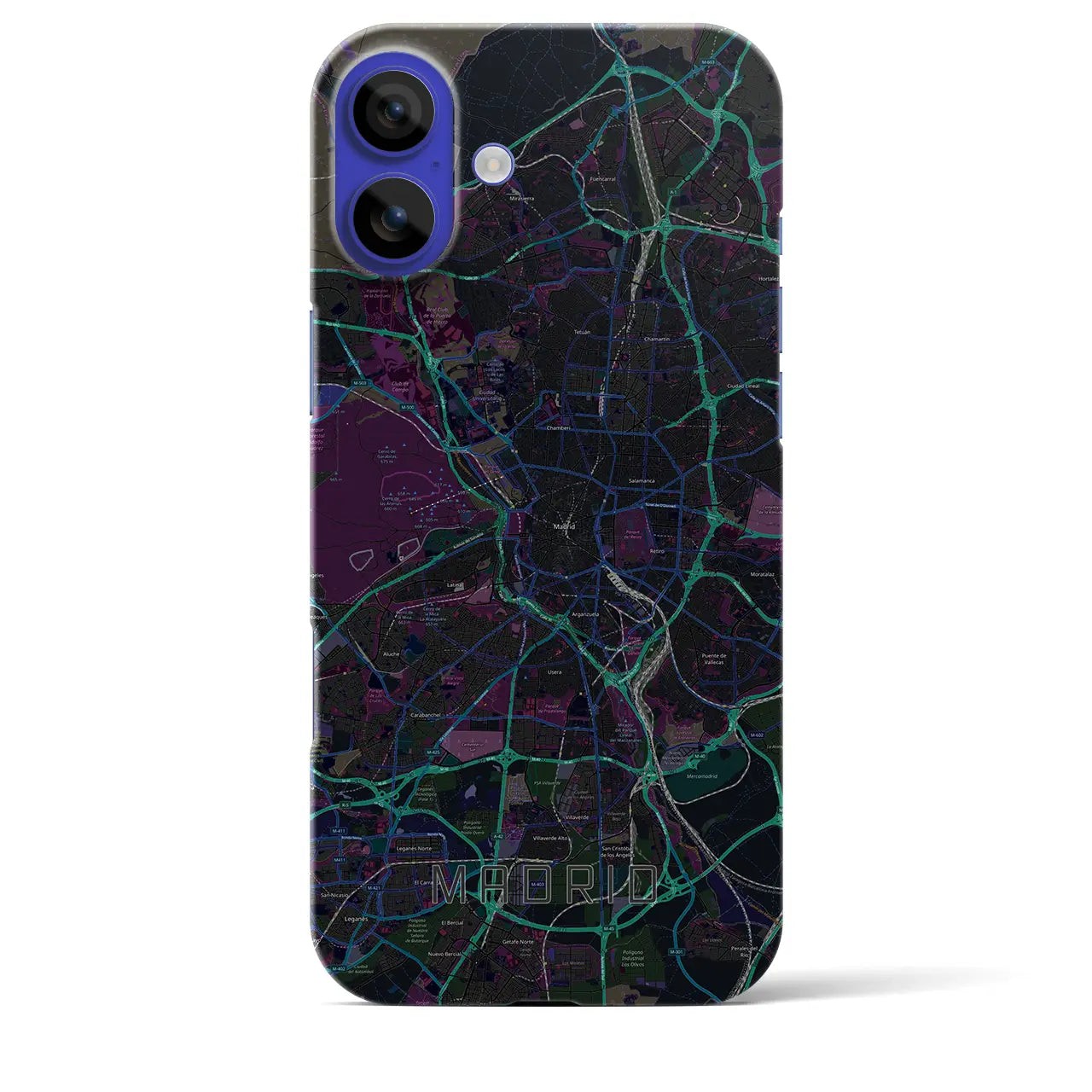 【マドリード(スペイン)】地図柄iPhoneケース(バックカバータイプ)