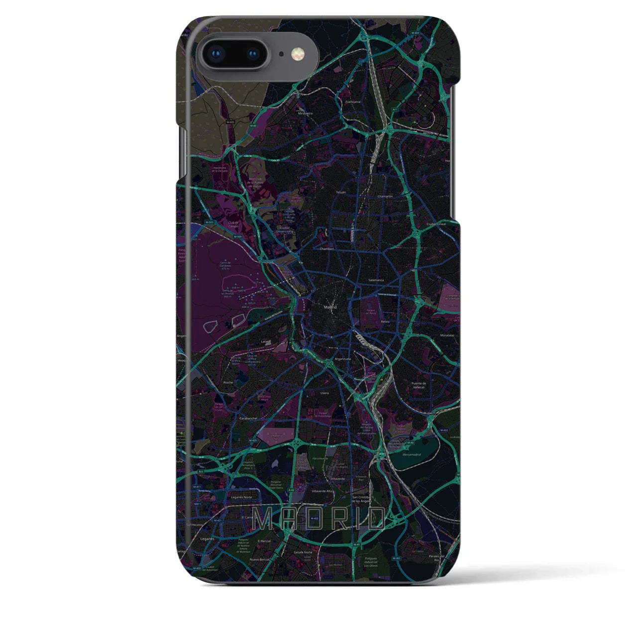 【マドリード(スペイン)】地図柄iPhoneケース(バックカバータイプ)