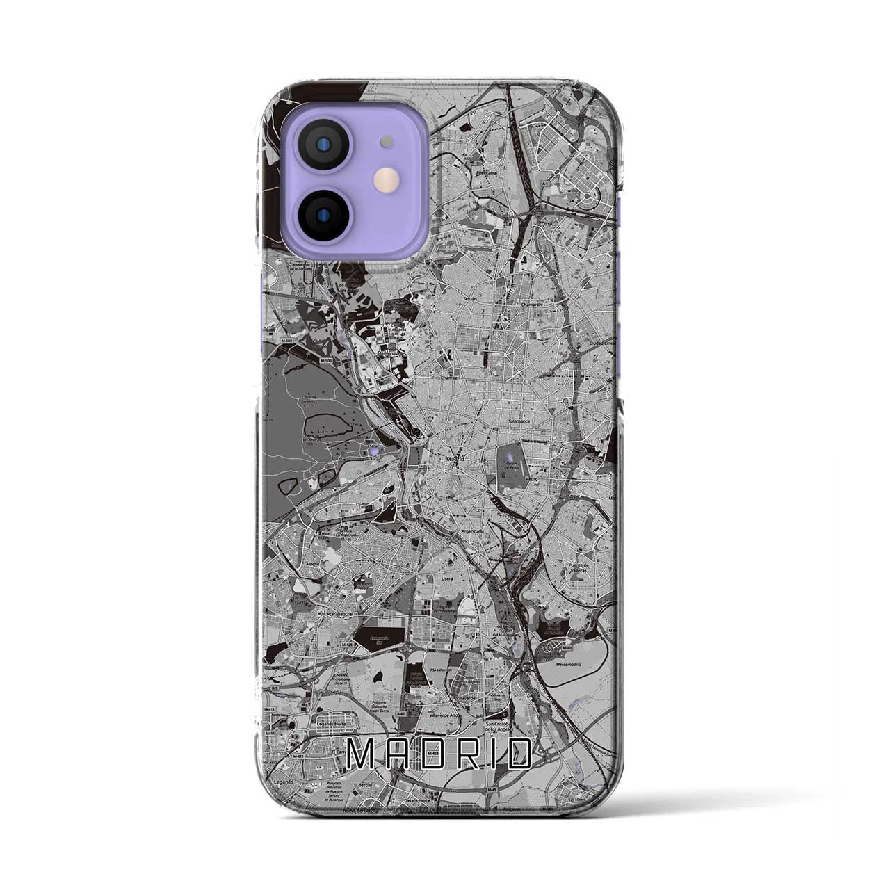 【マドリード(スペイン)】地図柄iPhoneケース(クリアタイプ)