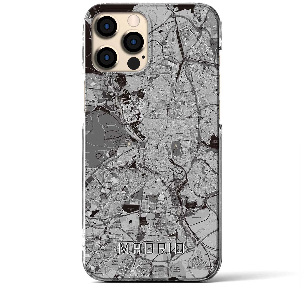 【マドリード(スペイン)】地図柄iPhoneケース(クリアタイプ)