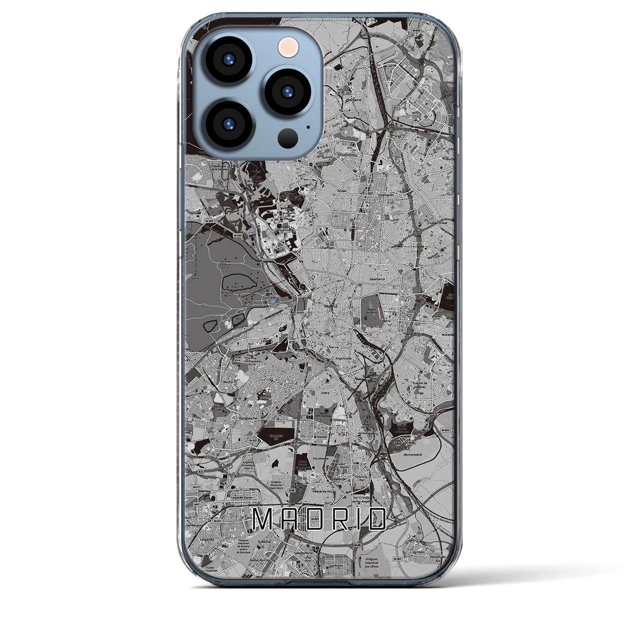 【マドリード(スペイン)】地図柄iPhoneケース(クリアタイプ)
