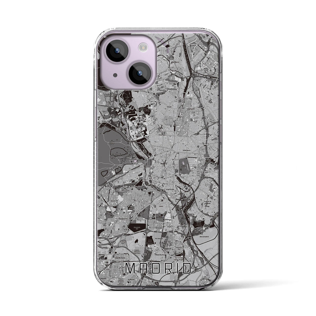 【マドリード(スペイン)】地図柄iPhoneケース(クリアタイプ)