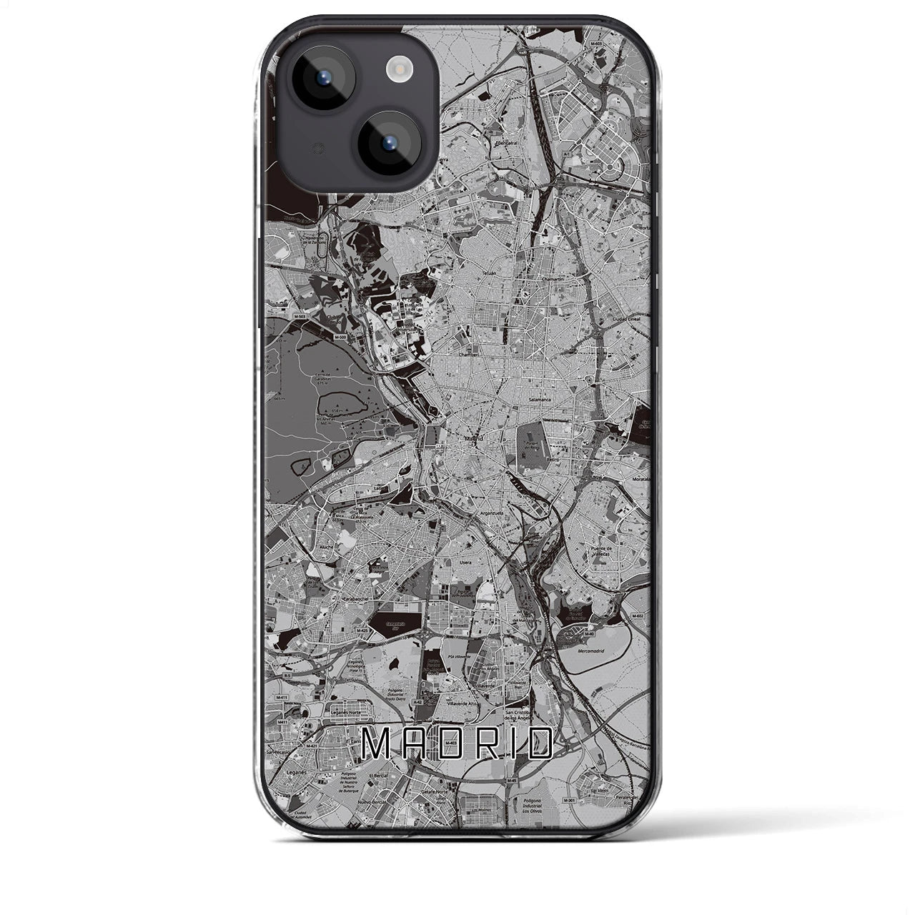 【マドリード(スペイン)】地図柄iPhoneケース(クリアタイプ)