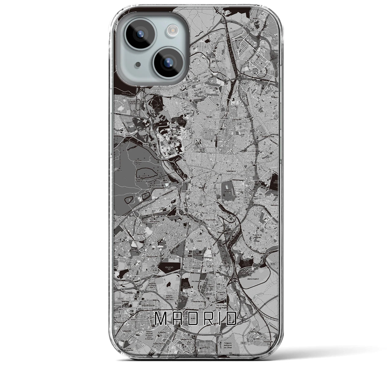 【マドリード(スペイン)】地図柄iPhoneケース(クリアタイプ)