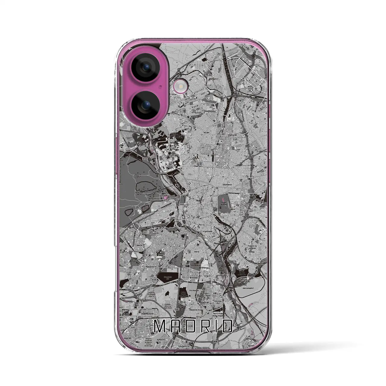 【マドリード(スペイン)】地図柄iPhoneケース(クリアタイプ)