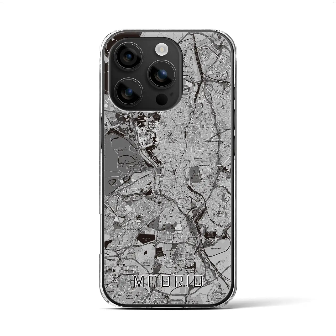 【マドリード(スペイン)】地図柄iPhoneケース(クリアタイプ)