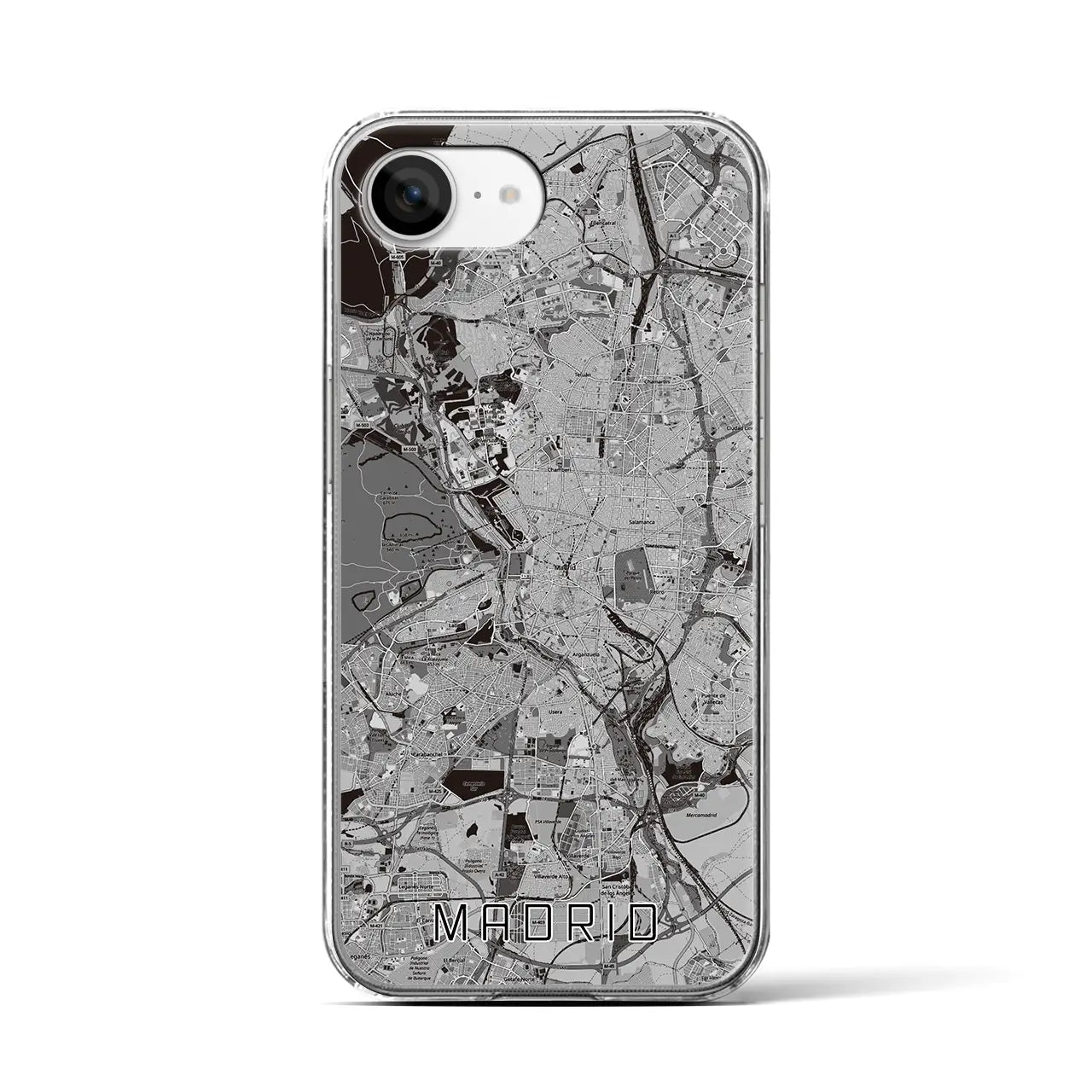 【マドリード(スペイン)】地図柄iPhoneケース(クリアタイプ)
