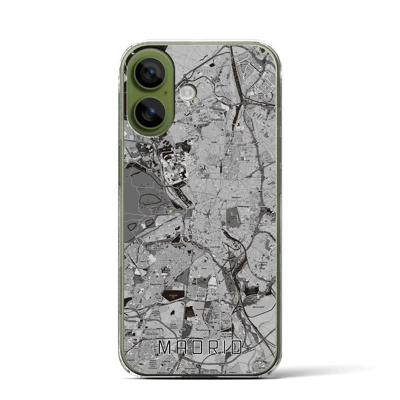 【マドリード(スペイン)】地図柄iPhoneケース(クリアタイプ)