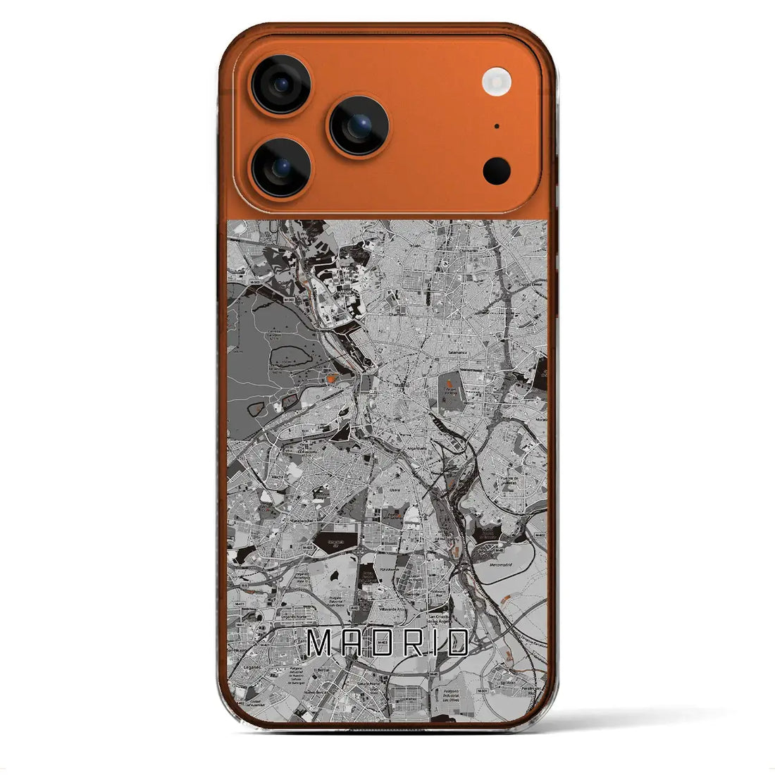 【マドリード(スペイン)】地図柄iPhoneケース(クリアタイプ)