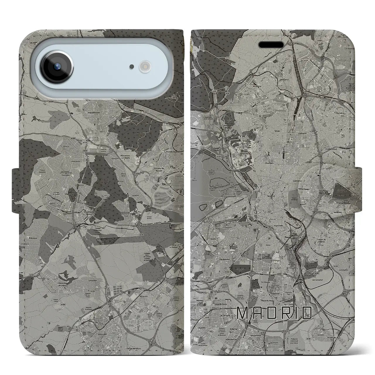 【マドリード(スペイン)】地図柄iPhoneケース(手帳タイプ)