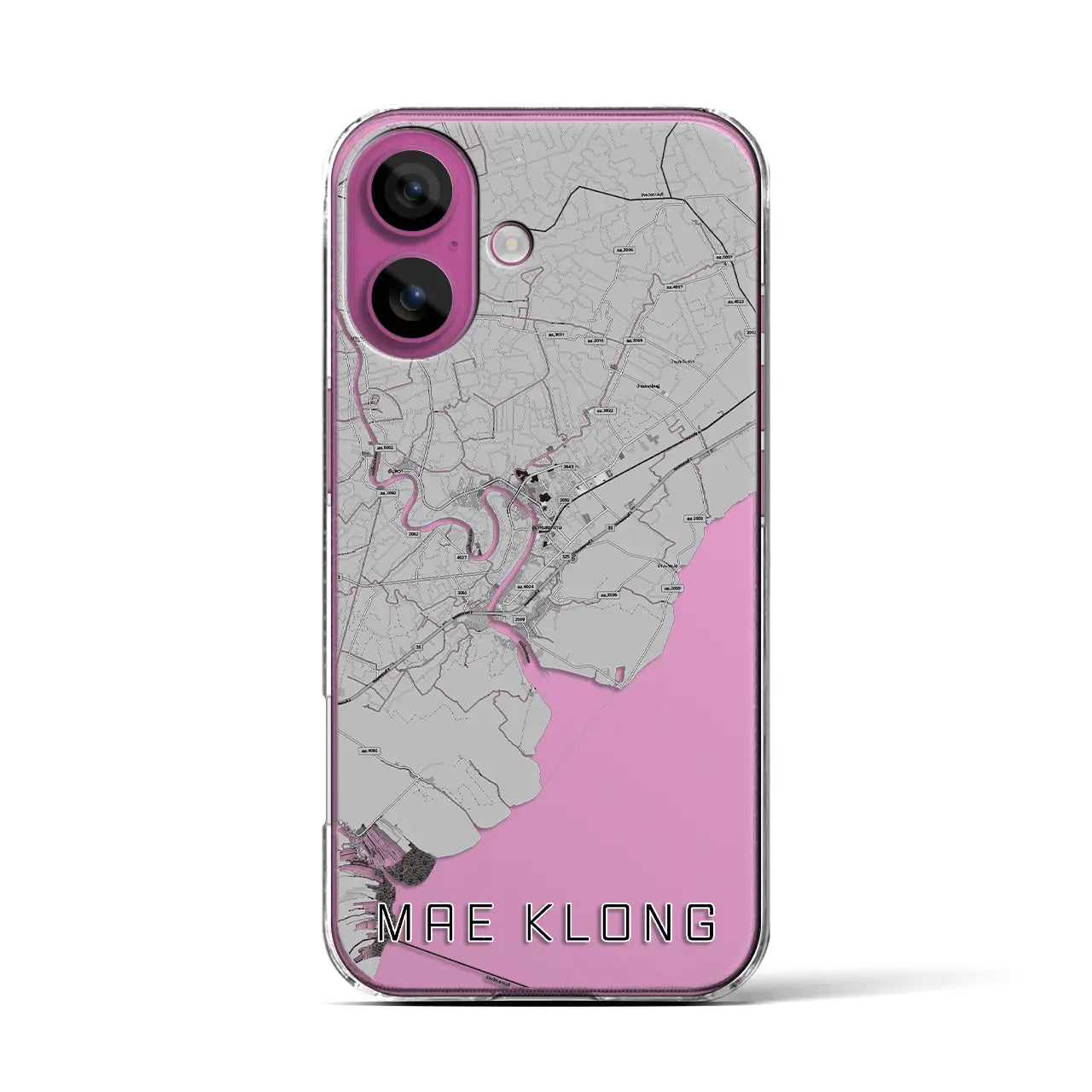 【メークロン(タイ)】地図柄iPhoneケース(クリアタイプ)モノトーン・iPhone 16 Pro 用