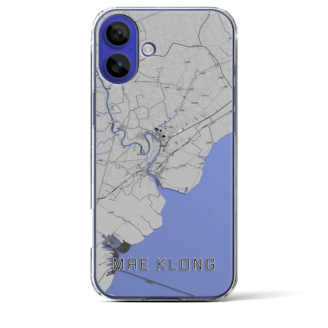 【メークロン(タイ)】地図柄iPhoneケース(クリアタイプ)モノトーン・iPhone 16 Pro Max 用