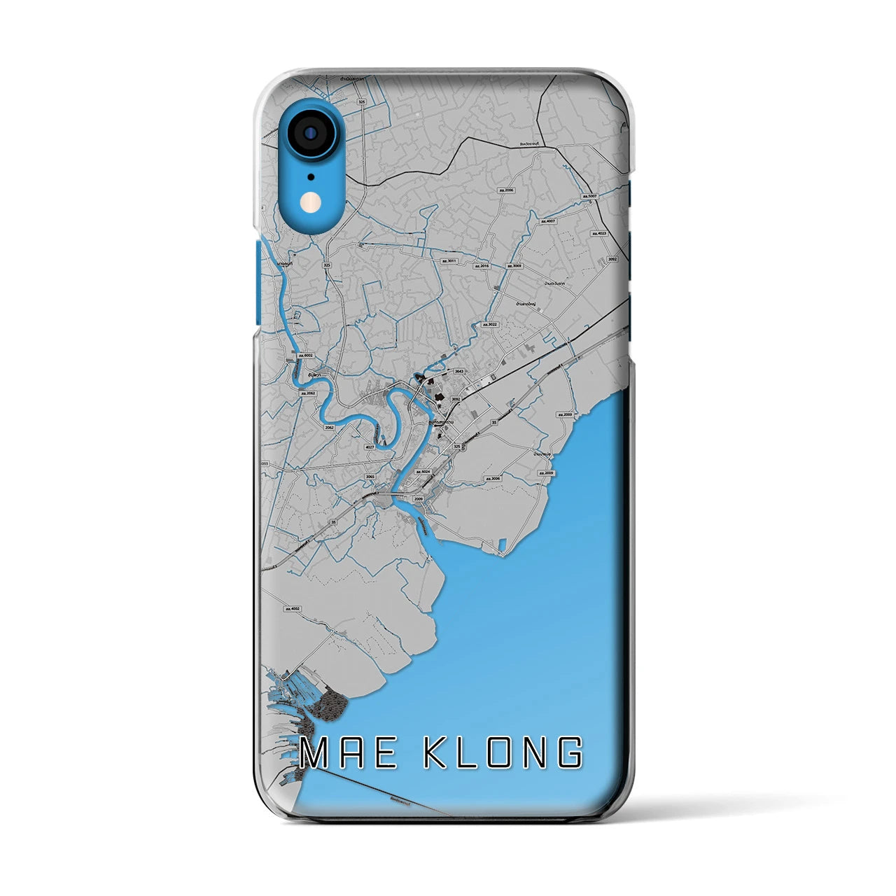 【メークロン(タイ)】地図柄iPhoneケース(クリアタイプ)モノトーン・iPhone XR 用
