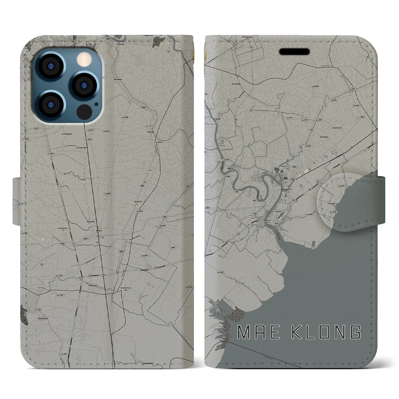 【メークロン(タイ)】地図柄iPhoneケース(手帳タイプ)