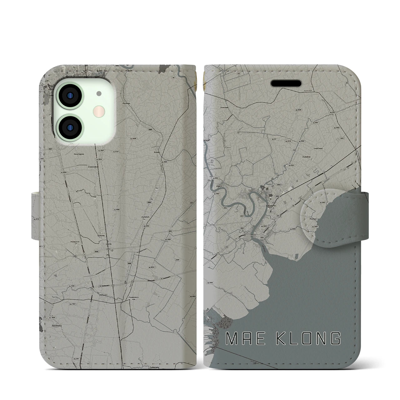 【メークロン(タイ)】地図柄iPhoneケース(手帳タイプ)