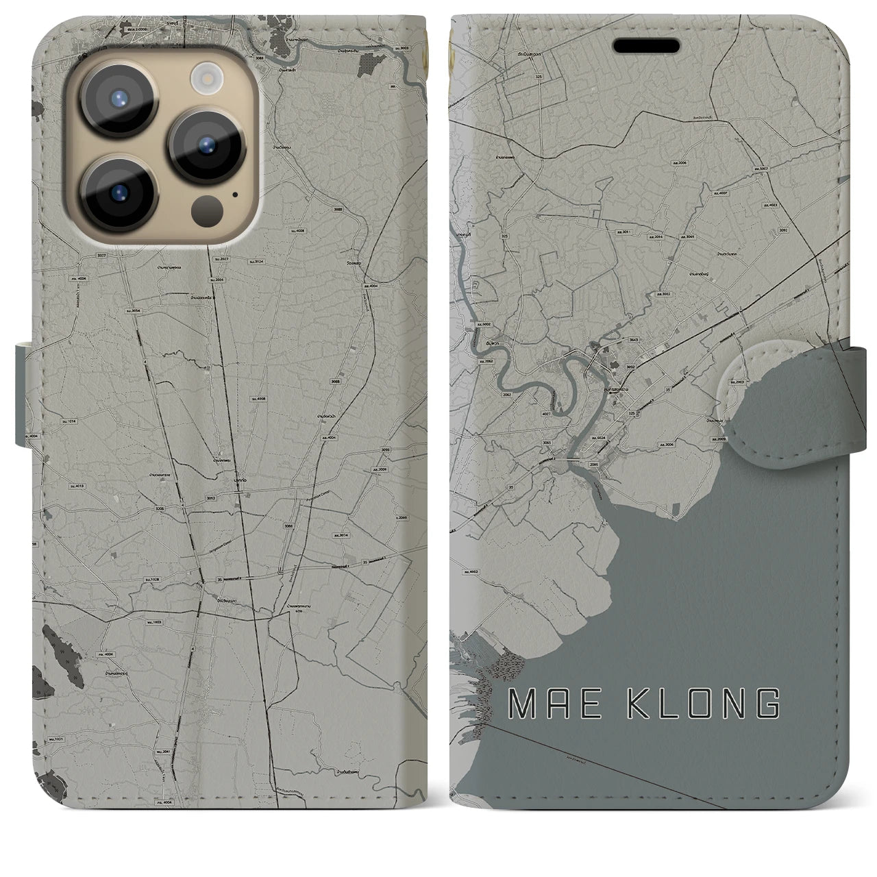 【メークロン(タイ)】地図柄iPhoneケース(手帳タイプ)