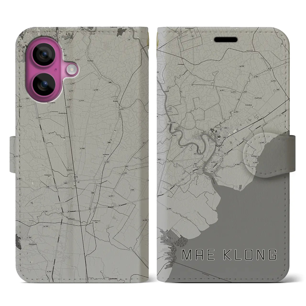 【メークロン(タイ)】地図柄iPhoneケース(手帳タイプ)