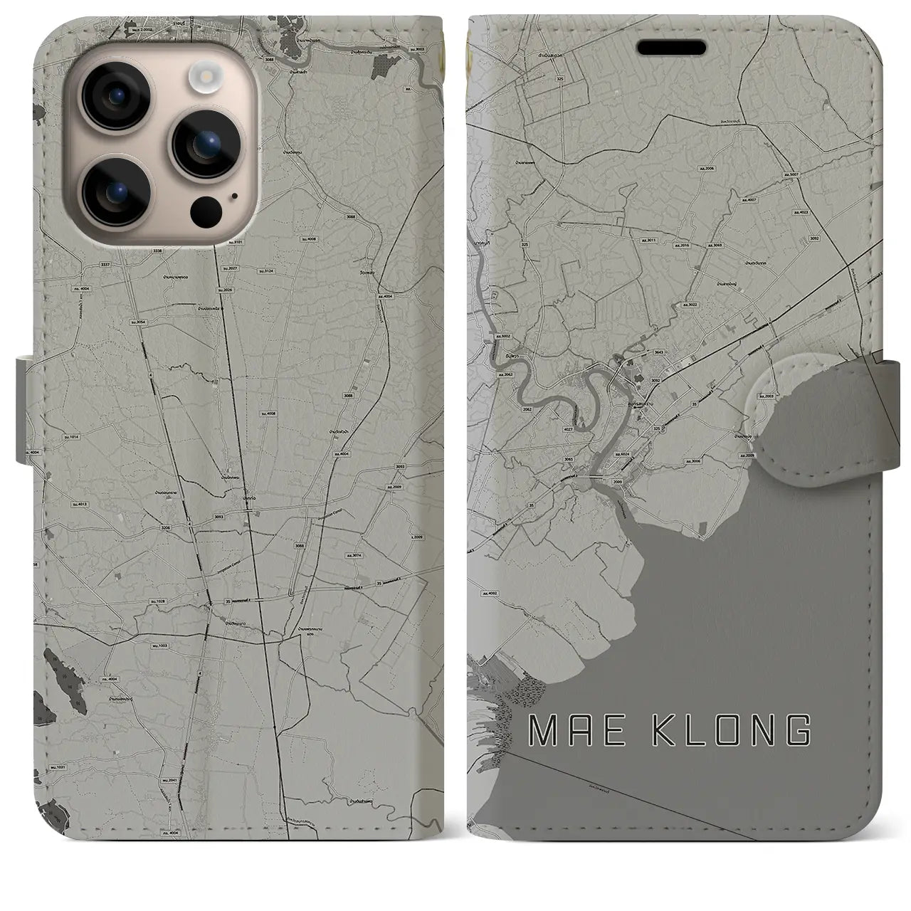 【メークロン(タイ)】地図柄iPhoneケース(手帳タイプ)