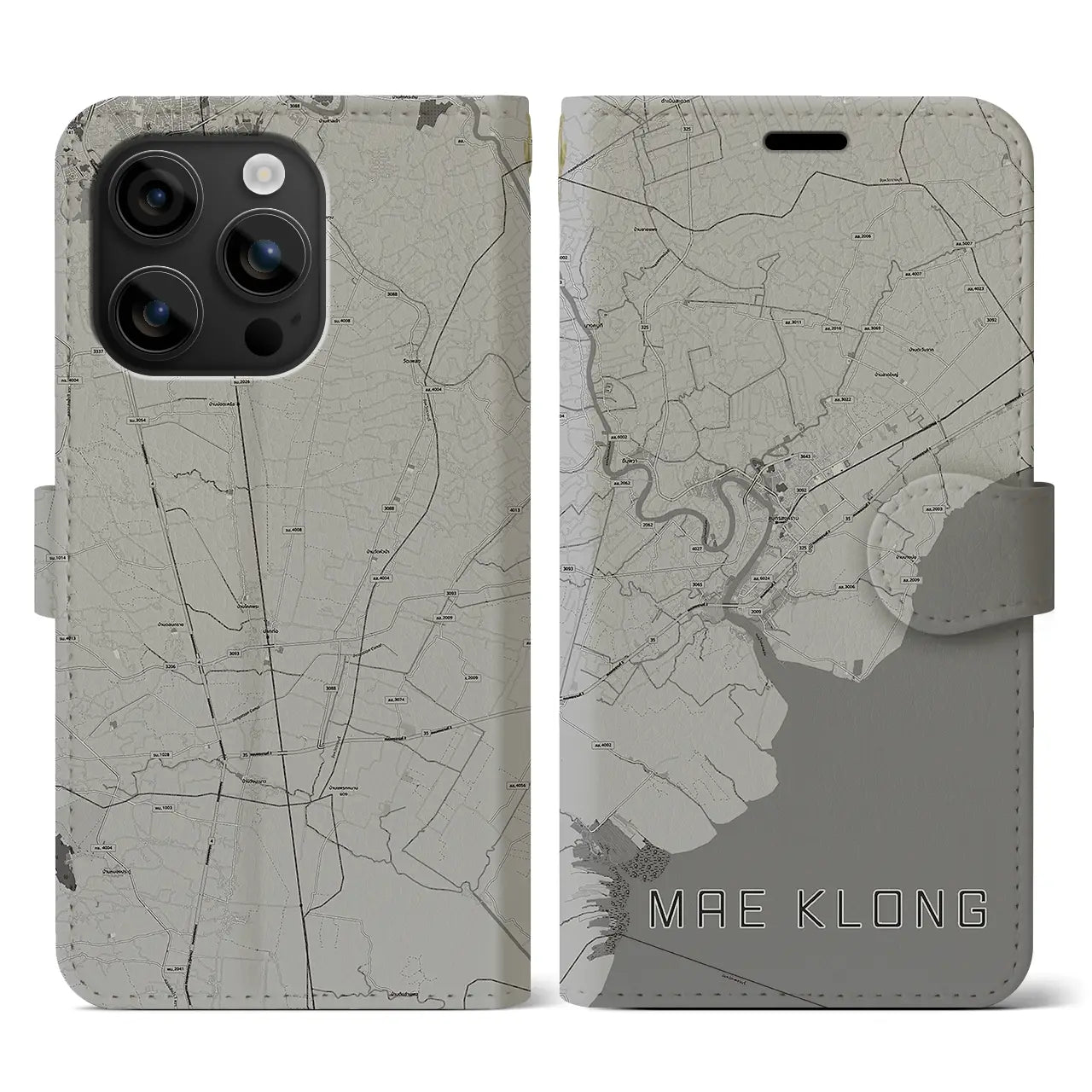 【メークロン(タイ)】地図柄iPhoneケース(手帳タイプ)