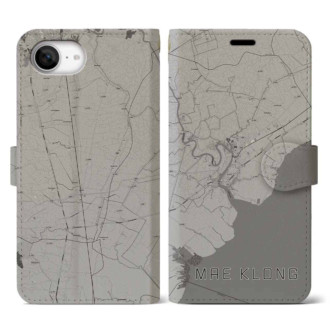 【メークロン(タイ)】地図柄iPhoneケース(手帳タイプ)