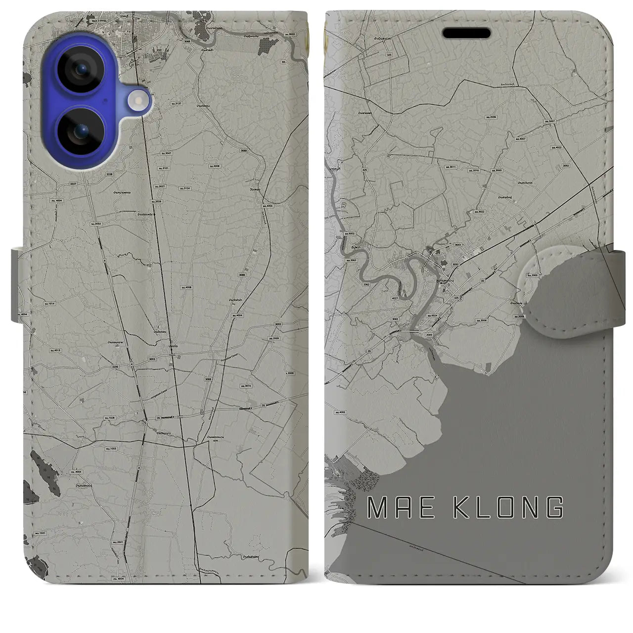 【メークロン(タイ)】地図柄iPhoneケース(手帳タイプ)